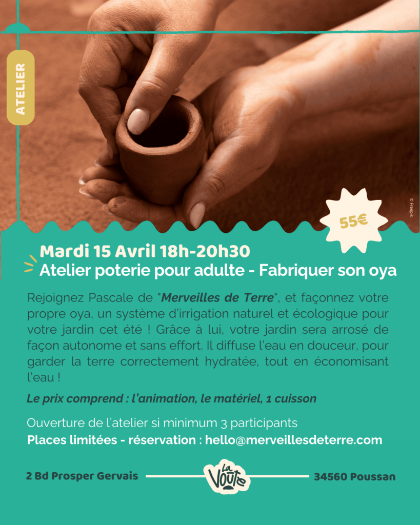 Lire la suite à propos de l’article POTERIE ADULTE – FABRIQUER SON OYA POUR LE JARDIN