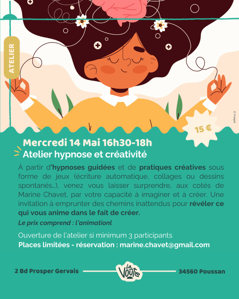 Lire la suite à propos de l’article Atelier hypnose et créativité