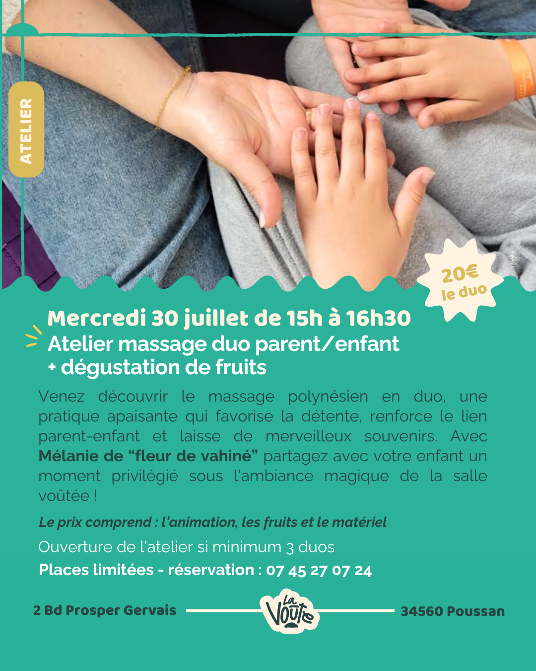 massage parent enfant poussan